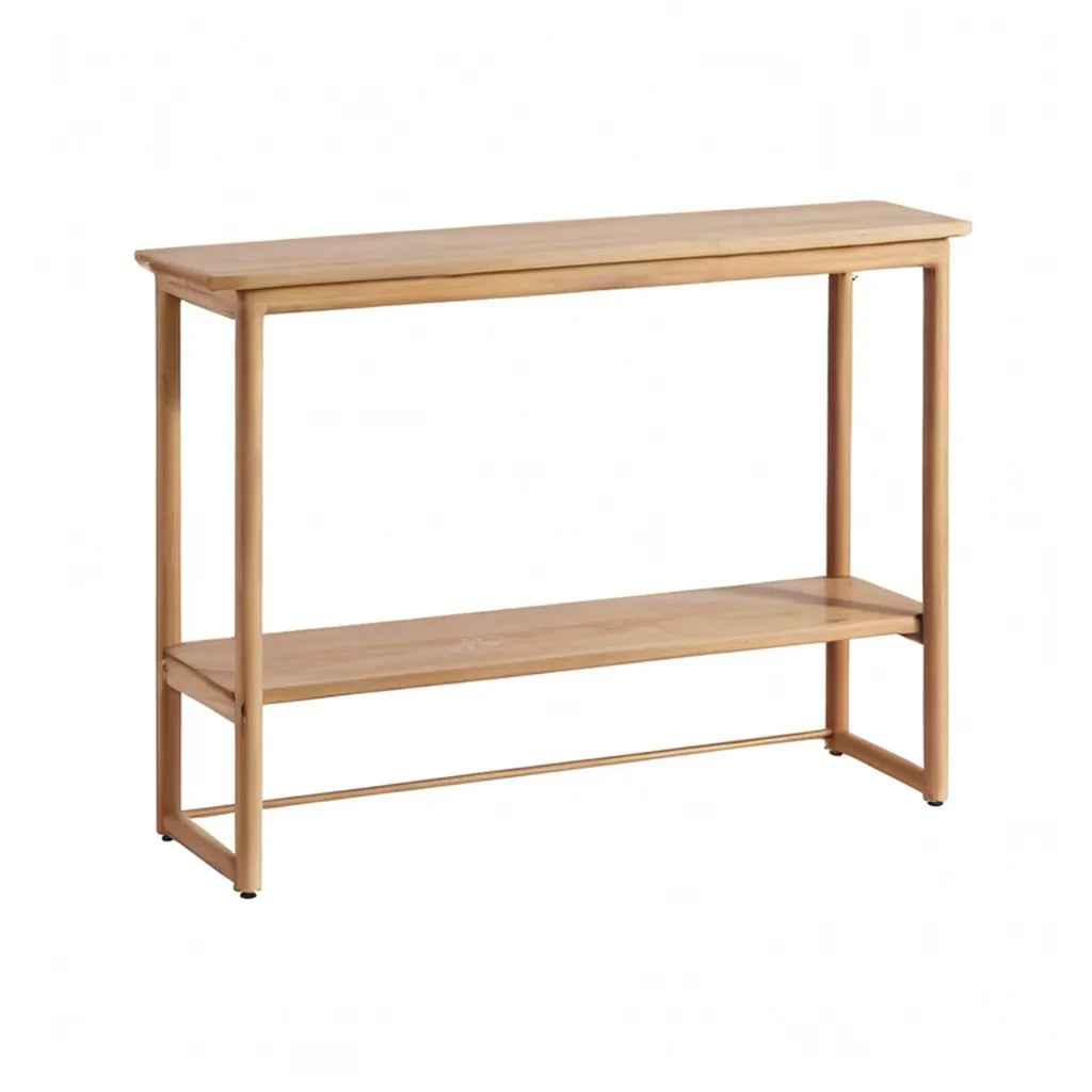 Konsola, Naturalna konsola wejścia z bambusa prostokątnego 100 x 35 x 80 cm z 2 półkami