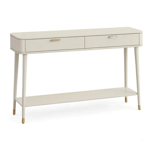 Konsola wejściowa 120 x 35 x 80 cm biały z 2 szufladami i półką MDF