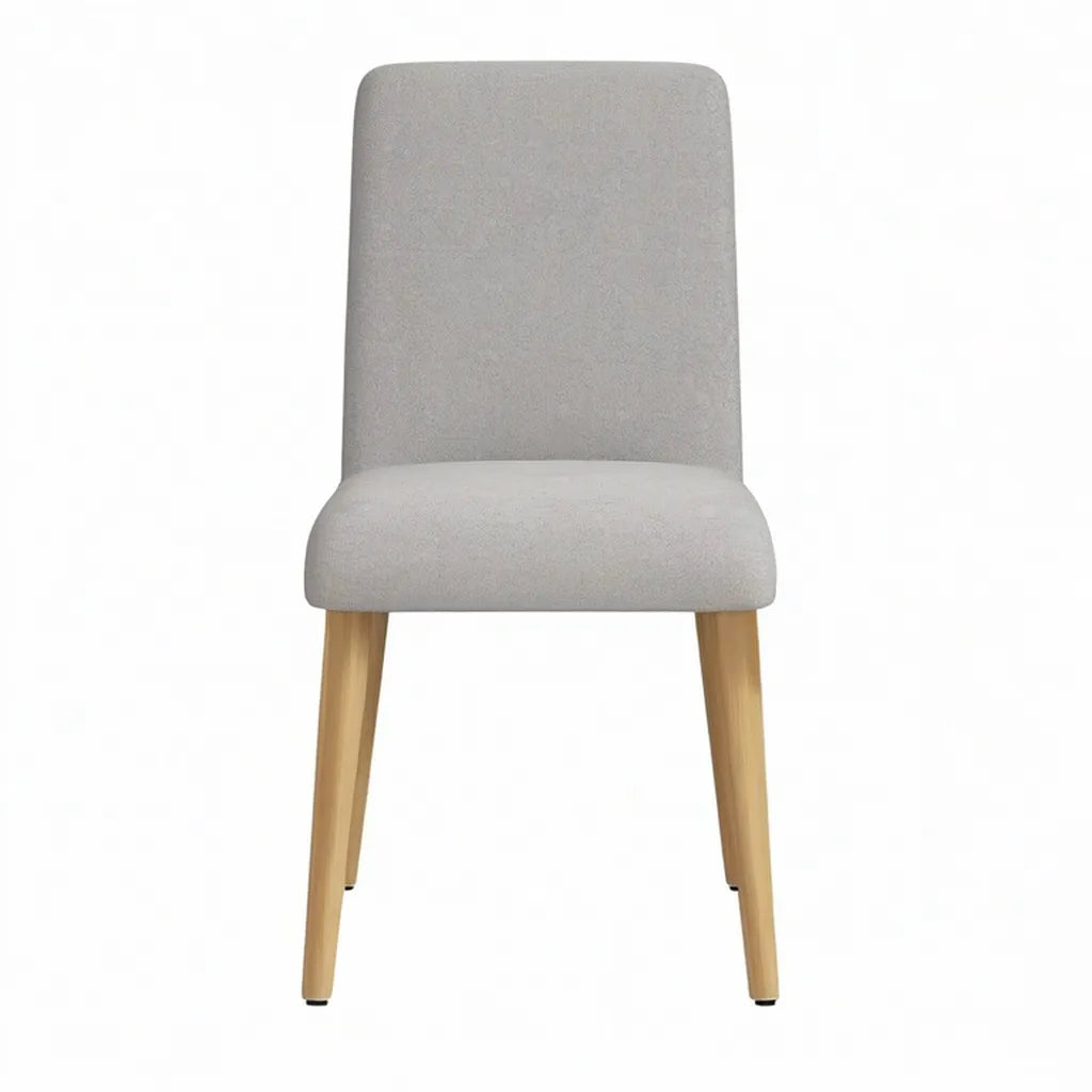 Krzesło jadalne z prostokątnym tyłem w poliestrze i nogami w kolorze litym szarym 46 x 61 x 98 cm