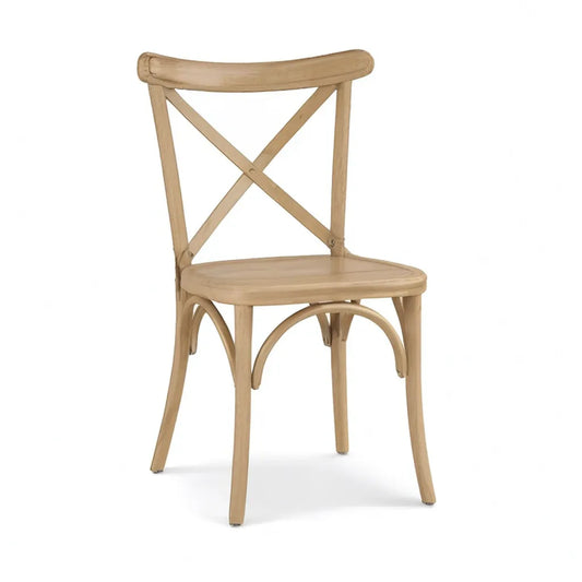 Krzesło jadalne w litym drewnie z naturalnym krzyżem 45 x 52 x 89 cm