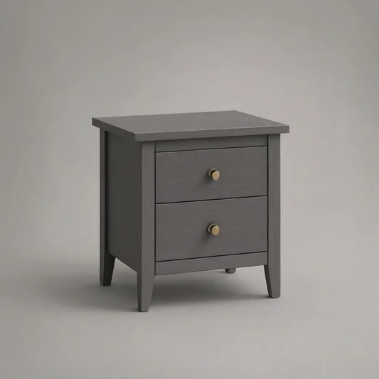 Szafka nocna, 60 x 40 x 55 cm szara bocznica z 2 szufladami i nogami zintegrowanymi z MDF