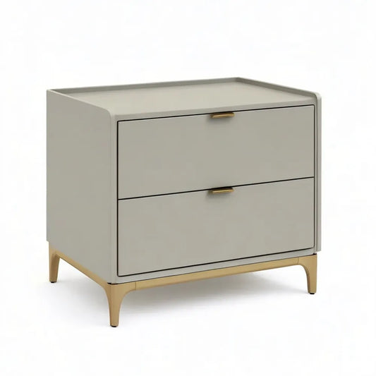 Szafka nocna, Stół do spania 70 x 40 x 55 cm beżowy z 2 szufladami z materiału z drewna MDF