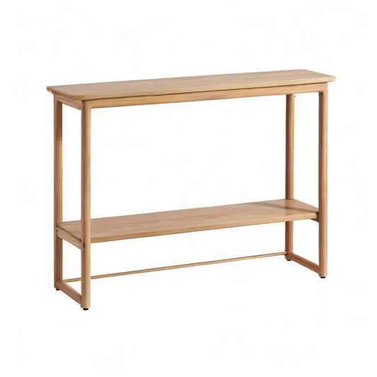 Konsola, Naturalna konsola wejścia z bambusa prostokątnego 100 x 35 x 80 cm z 2 półkami